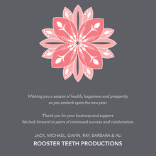 Pink Holiday Flower Illustration Invites