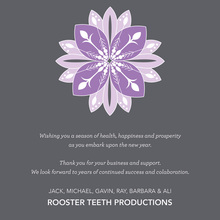 Purple Holiday Flower Illustration Invites