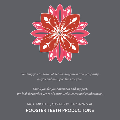 Pink Holiday Flower Illustration Invites