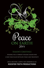 Exquisite Holiday Green Flourish Invitations