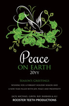Exquisite Holiday Green Flourish Invitations