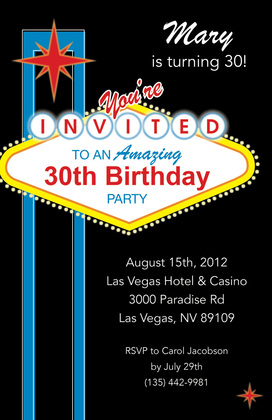 Glamorous Hot City Vegas Style Invitations