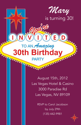 Spectacular Las Vegas City Invitations