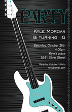 Making Music Blue Green Gray Birthday Invitations