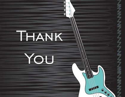 Pink Modern Electric Guitar Thank You Cards