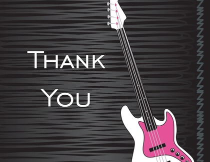 Blue Modern Electric Guitar Thank You Cards