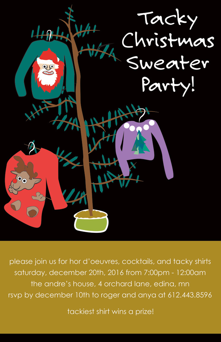 Hanging Holiday Sweater Shirts Invitation