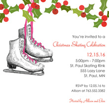 Elegant Christmas Skating Invitations