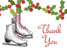 Elegant Christmas Skating Thank You Cards