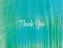 Modern Teal Watercolor Thank You Cards