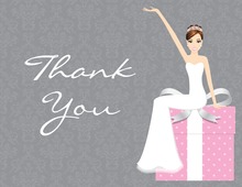 Modern Cartoonish Pink Thank You Cards