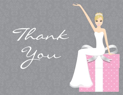 Cute Elegant Blonde Bride Teal Thank You Cards