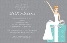 Modern Redhair Bride Teal Bridal Shower Invitations