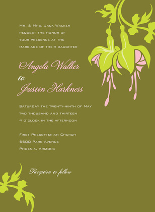 Splendid Green Flower RSVP Cards