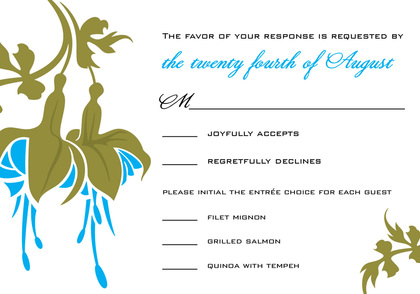 Splendid Green Flower RSVP Cards