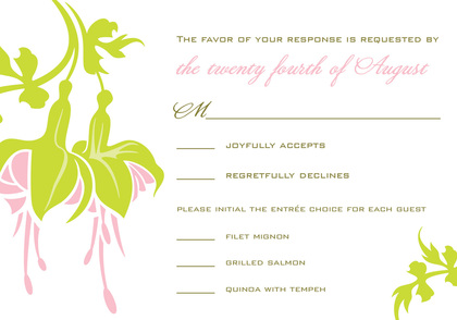 Traditional Magenta Flower RSVP Cards