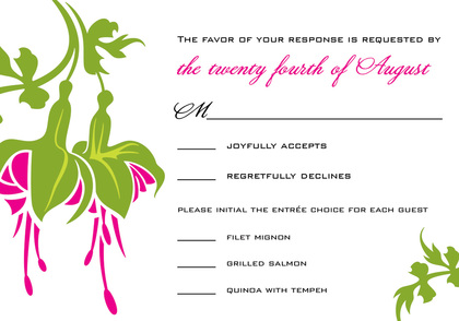 Splendid Green Flower RSVP Cards