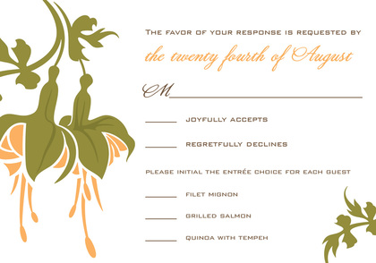 Splendid Green Flower RSVP Cards