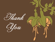 Brown Leafy Flourish Thank You Cards