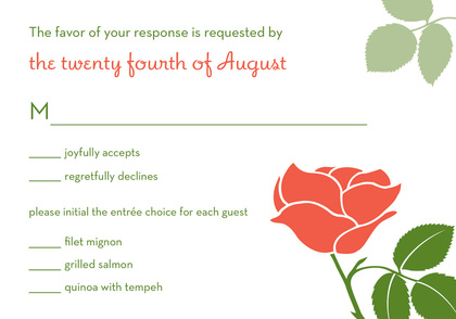 Splendid Modern Rose RSVP Cards