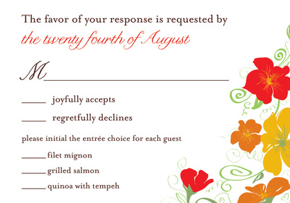 Designer Floral Cream RSVP Cards