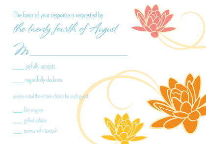 Dainty Flower Breeze Orange RSVP Cards