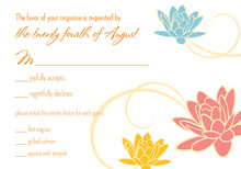 Dainty Flower Breeze Orange RSVP Cards