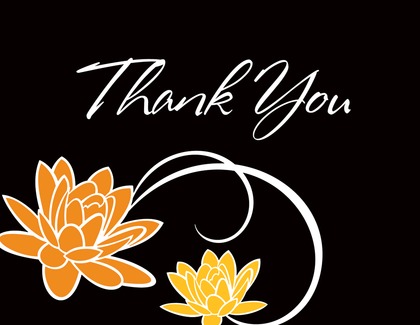 Floral Breeze Orange Thank You Cards