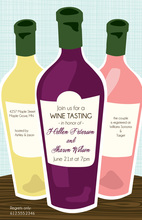 Splendid Three Bottles Wine Shower Invitations