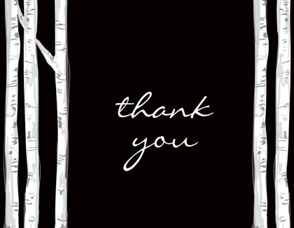 Trees Border Design Thank You Cards