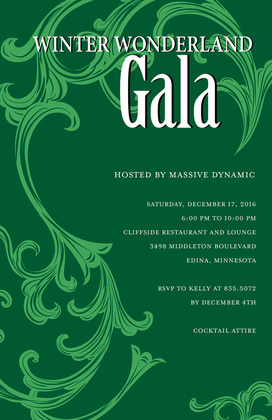 Festive Holiday Gala Green RSVP Cards