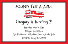 Fire Engine Firemen Party Invitations