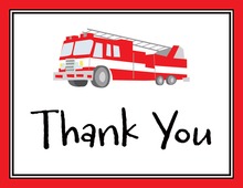 Classy Fire-Engine Truck Thank You Cards
