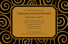 Beveled Edge Gold Swirls Invitation