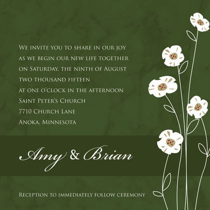 Daisies Modern Marble Burgundy Invitations