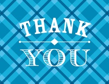 Aqua Blue Stripes Thank You Cards