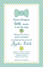 Simple Baby Bow Tie Shower Invitations