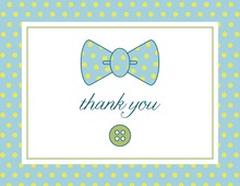 Pink Gray Polka Dot Baby Carriage Thank You Cards