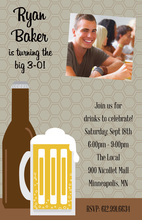 Green Banner Beer Party Invitations