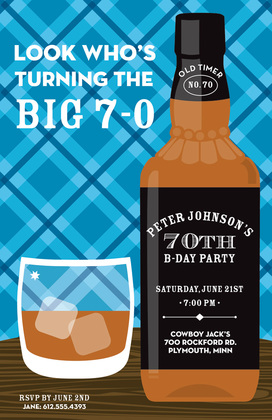 Trendy Whiskey Birthday Party Invitations