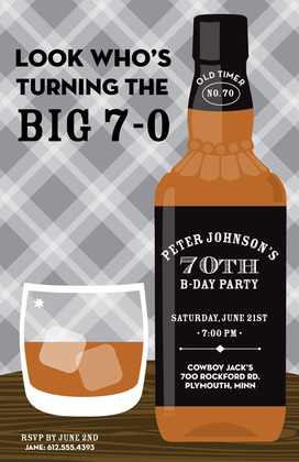 Trendy Whiskey Birthday Party Invitations