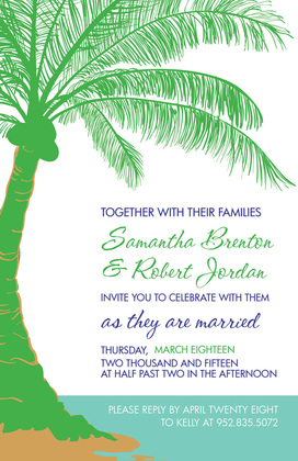 Abstract Palm Tree RSVP Cards