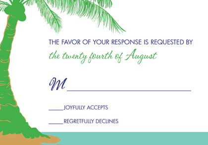 Abstract Green Palm Tree Invitations