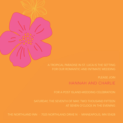 Tropical Paradise Flower Pink Invitations