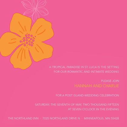 Tropical Paradise Flower Orange Invitations