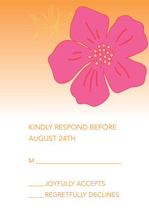 Tropical Paradise Flower Pink RSVP Cards