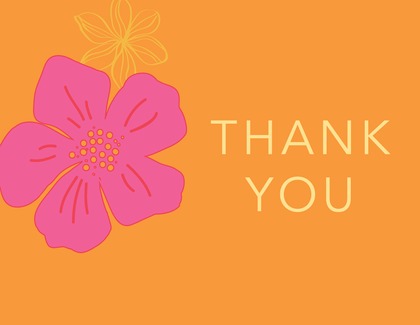 Tropical Paradise Flower Pink Thank You Cards