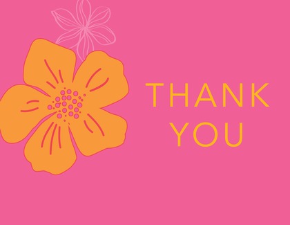 Tropical Paradise Flower Orange Thank You Cards