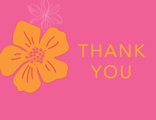 Tropical Paradise Flower Pink Thank You Cards