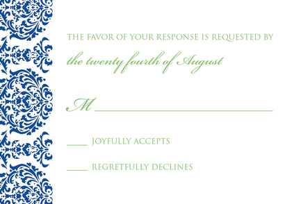 Exquisite Monogram Blue Enclosure Cards